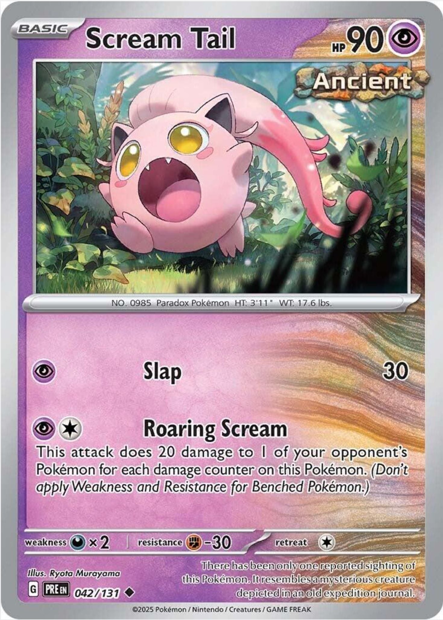 SINGLE POKÉMON CARDS - PRISMATIC EVOLUTIONS COMMON CARDS TRADING CARDS The Vapory Scream Tail Common