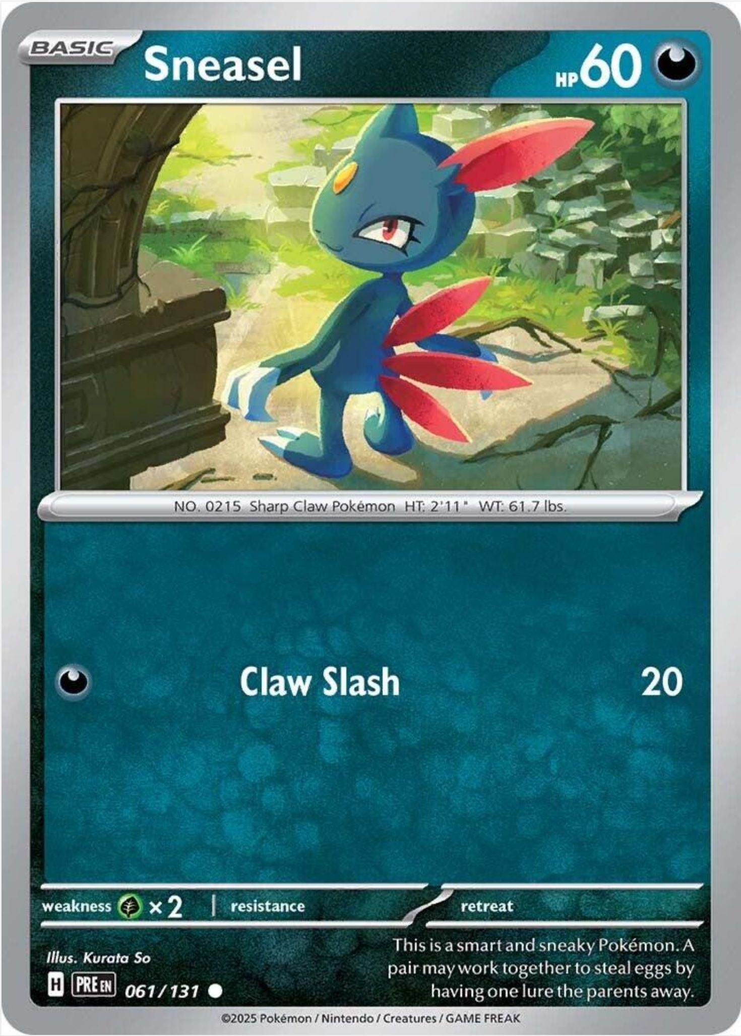 SINGLE POKÉMON CARDS - PRISMATIC EVOLUTIONS COMMON CARDS TRADING CARDS The Vapory Sneasel Common