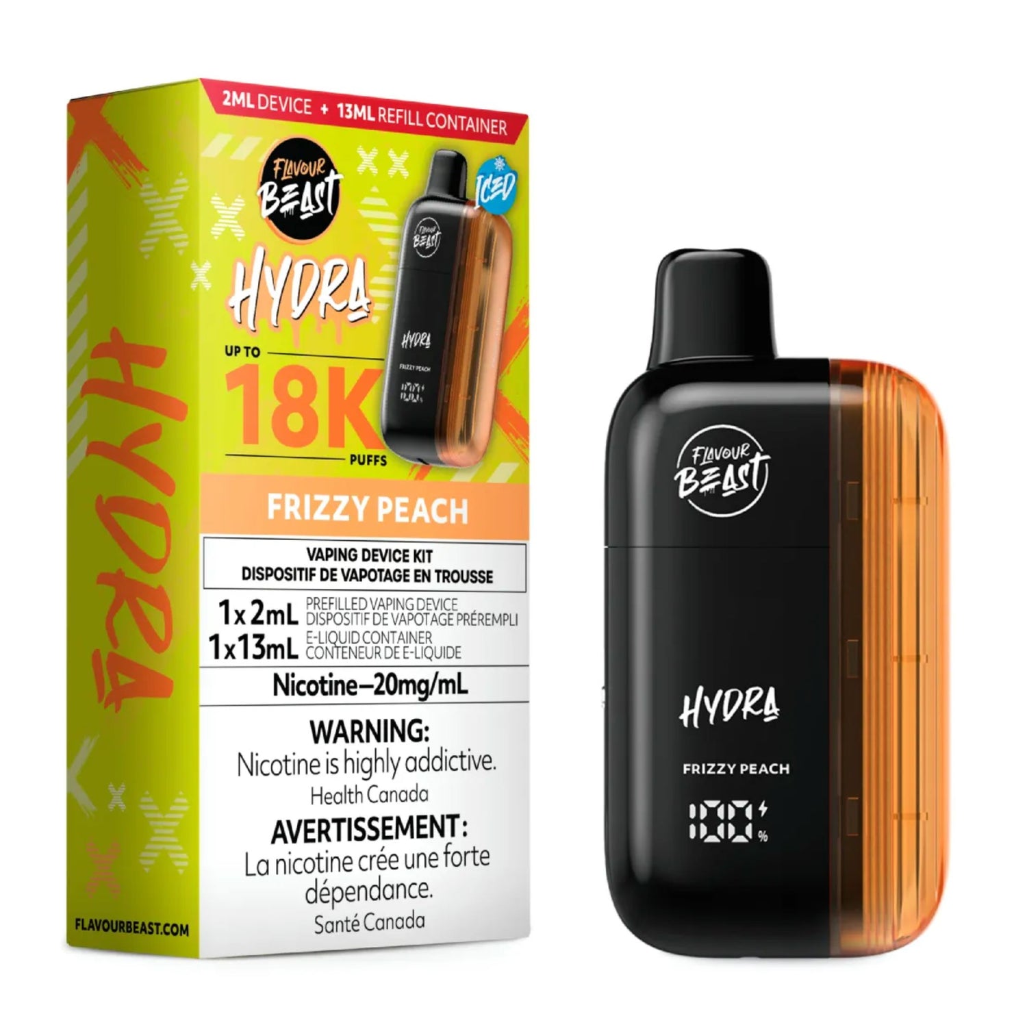 FLAVOUR BEAST - HYDRA 18K DISPOSABLE DISPOSABLES Pacific Smoke E-Liquids Frizzy Peach (EX)