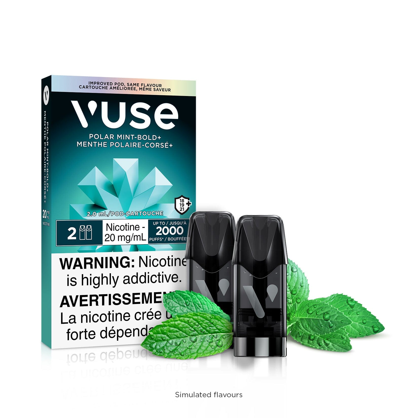 VUSE EPOD BOLD PRE-FILLED PODS VUSE Polar Mint 1.8% (20mg/mL) Bold