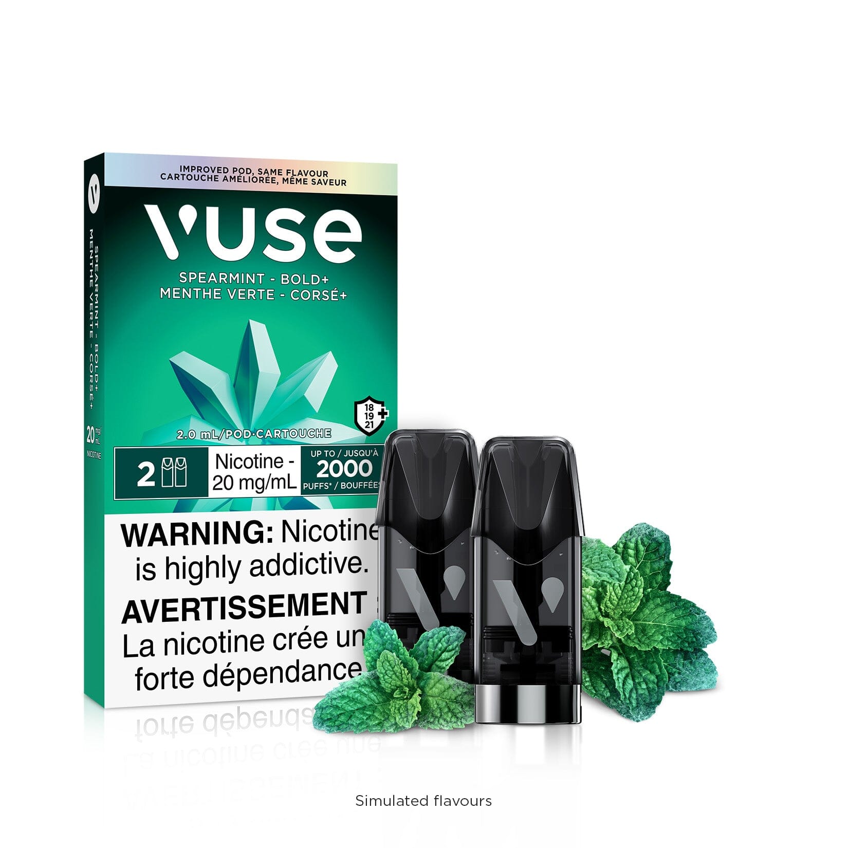 VUSE EPOD BOLD PRE-FILLED PODS VUSE Spearmint 1.8% (20mg/mL) Bold