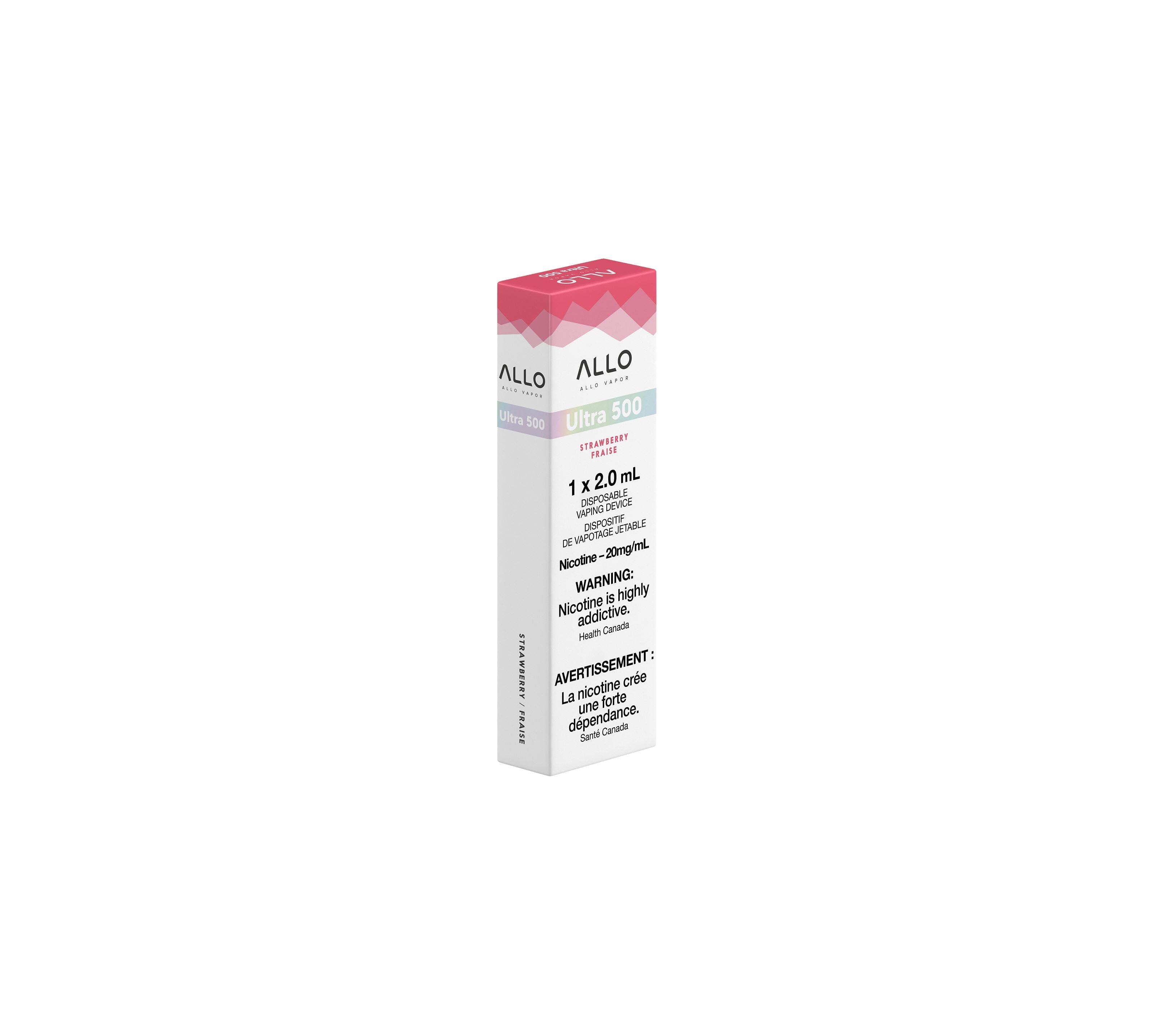 ALLO ULTRA 500 DISPOSABLE VAPE (2ML) DISPOSABLES Pacific Smoke E-Liquids Strawberry 20MG (EXCISE)