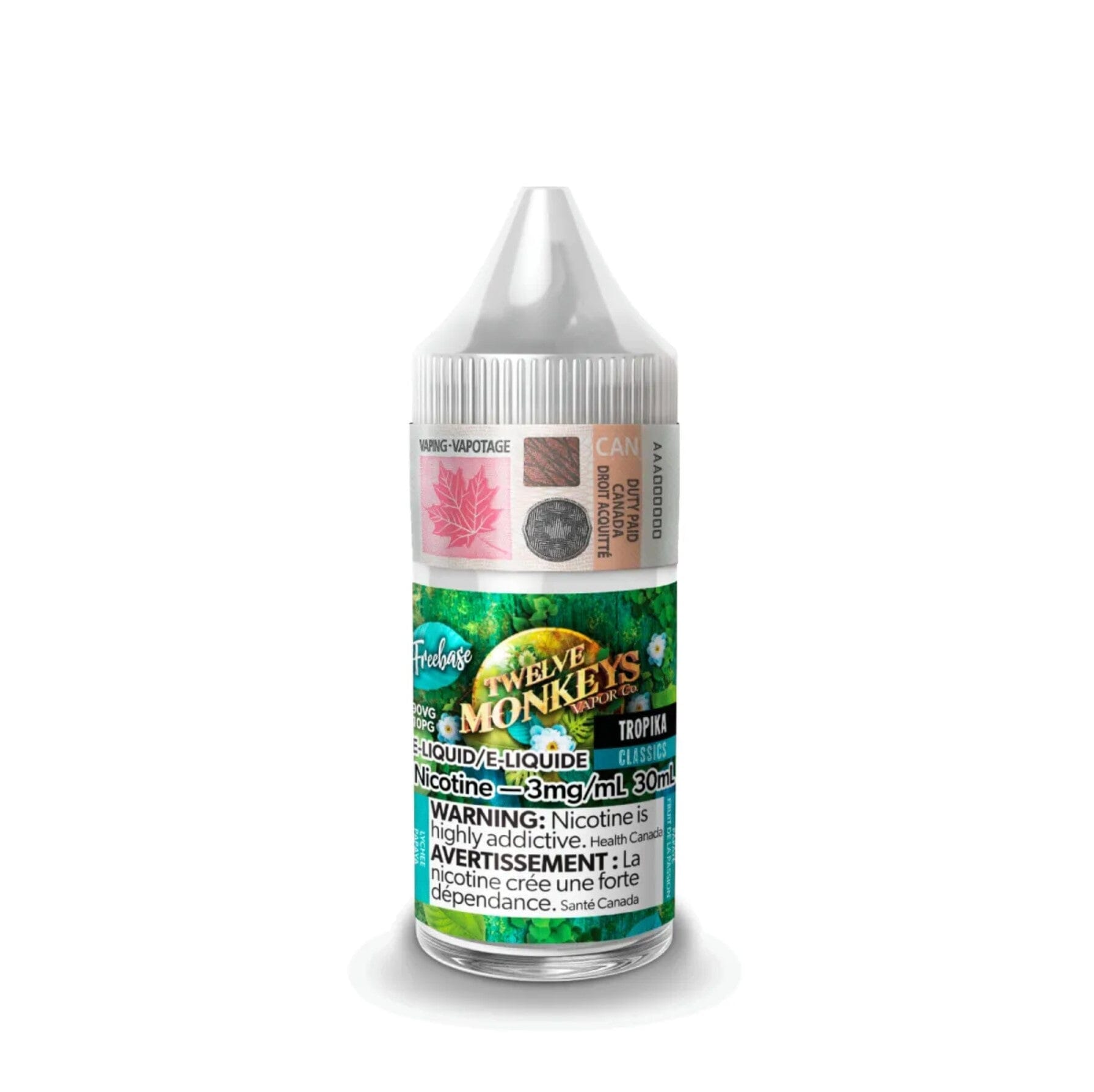 TWELVE MONKEYS E-LIQUID E-LIQUID Pacific Smoke E-Liquids Original Tropika 3MG (REGULAR) (EXCISE)