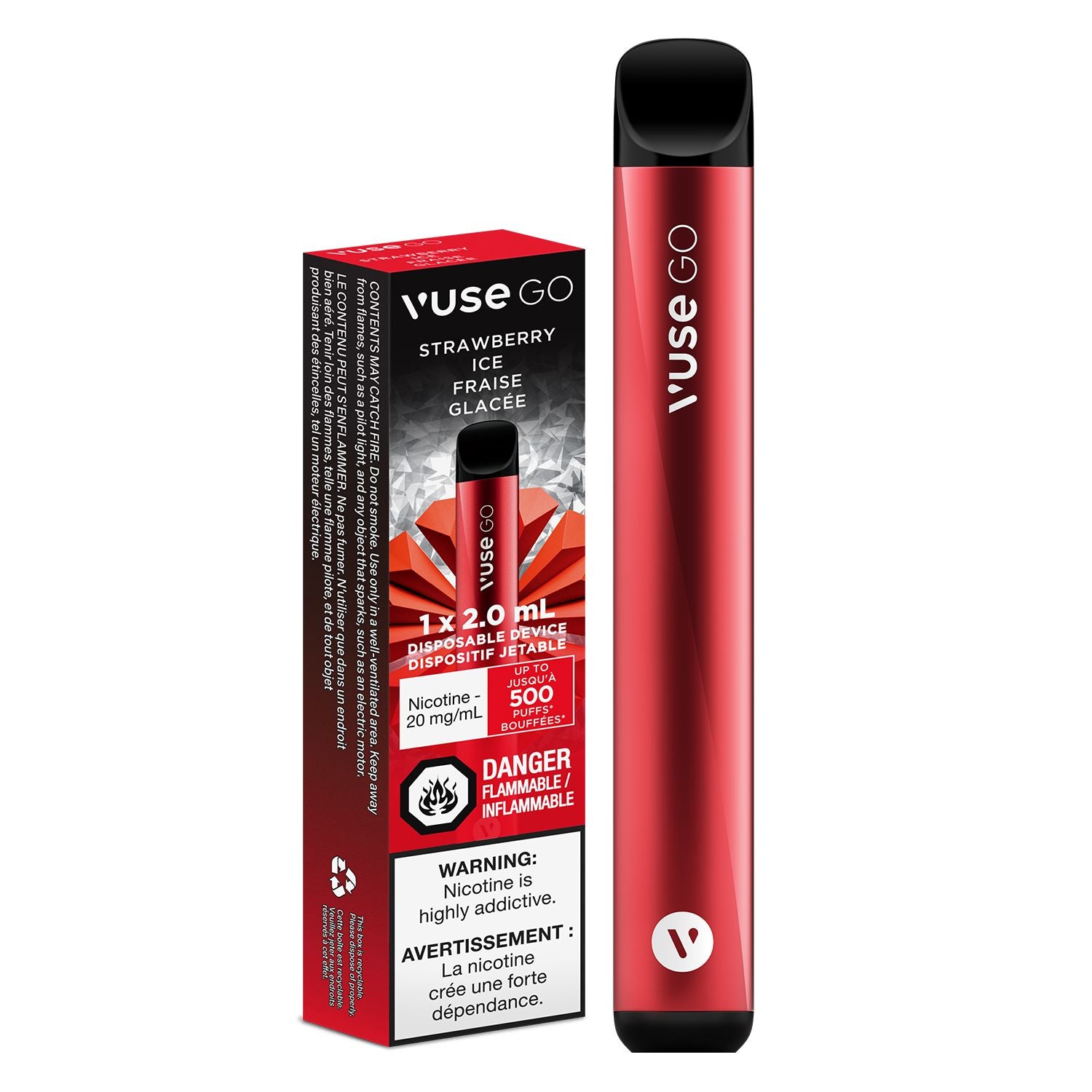 VUSE GO DISPOSABLE VAPES DISPOSABLES VUSE Strawberry Ice 20mg/mL (EXCISE)