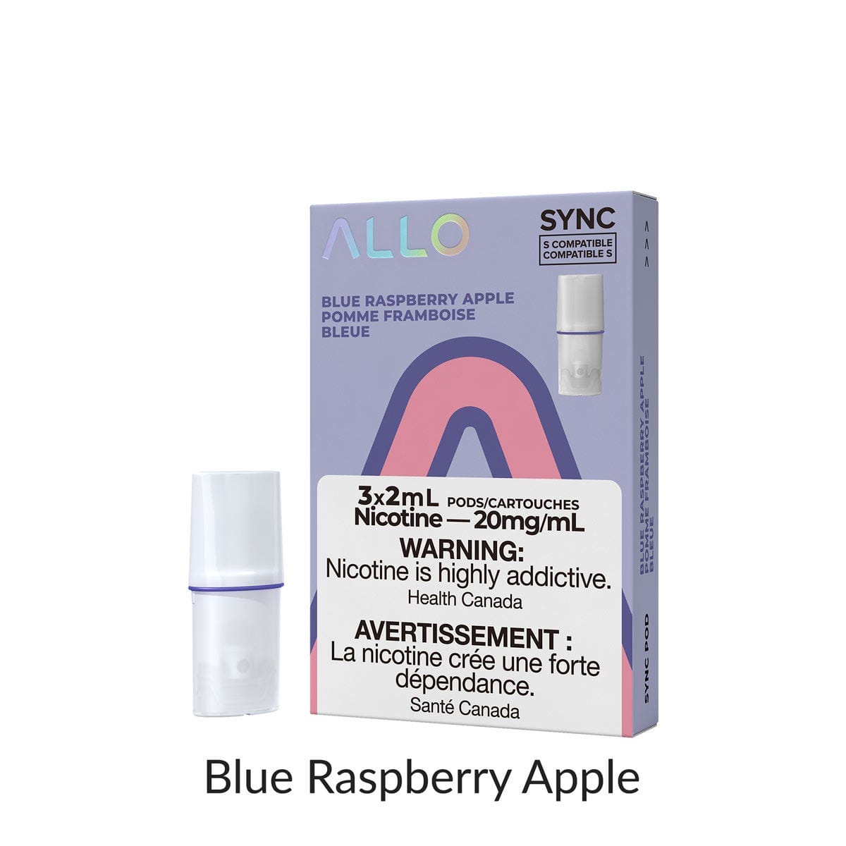 ALLO SYNC PODS PRE-FILLED PODS Pacific Smoke E-Liquids Blue Raspberry Apple 20MG (EXCISE)