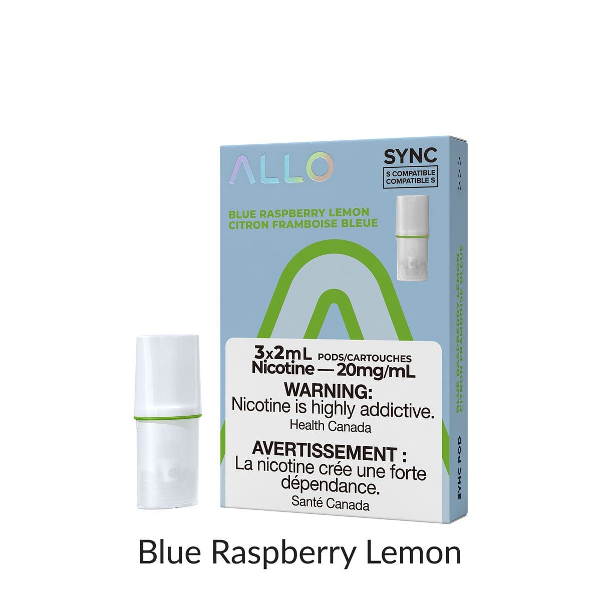 ALLO SYNC PODS PRE-FILLED PODS Pacific Smoke E-Liquids Blue Raspberry Lemon 20MG (EXCISE)