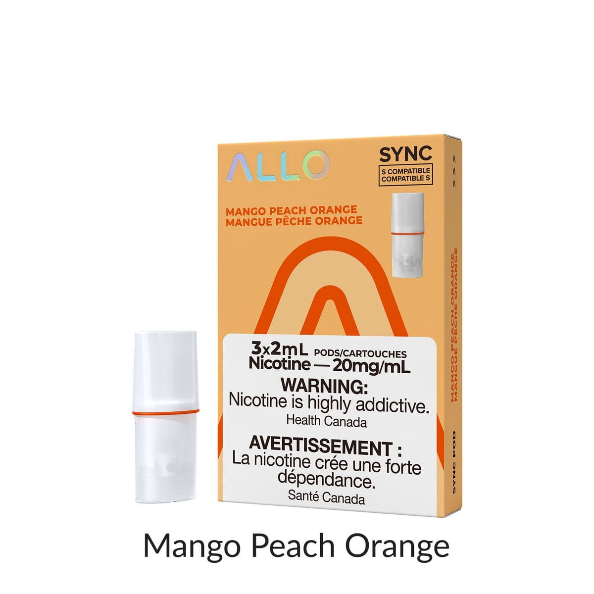 ALLO SYNC PODS PRE-FILLED PODS Pacific Smoke E-Liquids Mango Peach Orange 20MG (EXCISE)