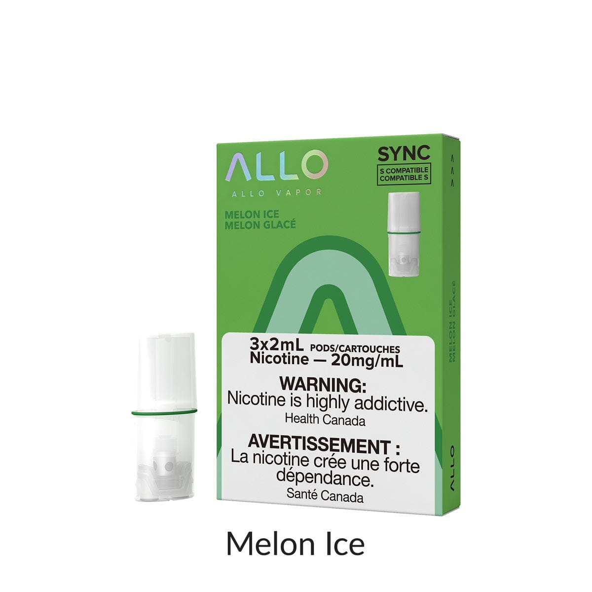 ALLO SYNC PODS PRE-FILLED PODS Pacific Smoke E-Liquids Melon Ice 20MG (EXCISE)