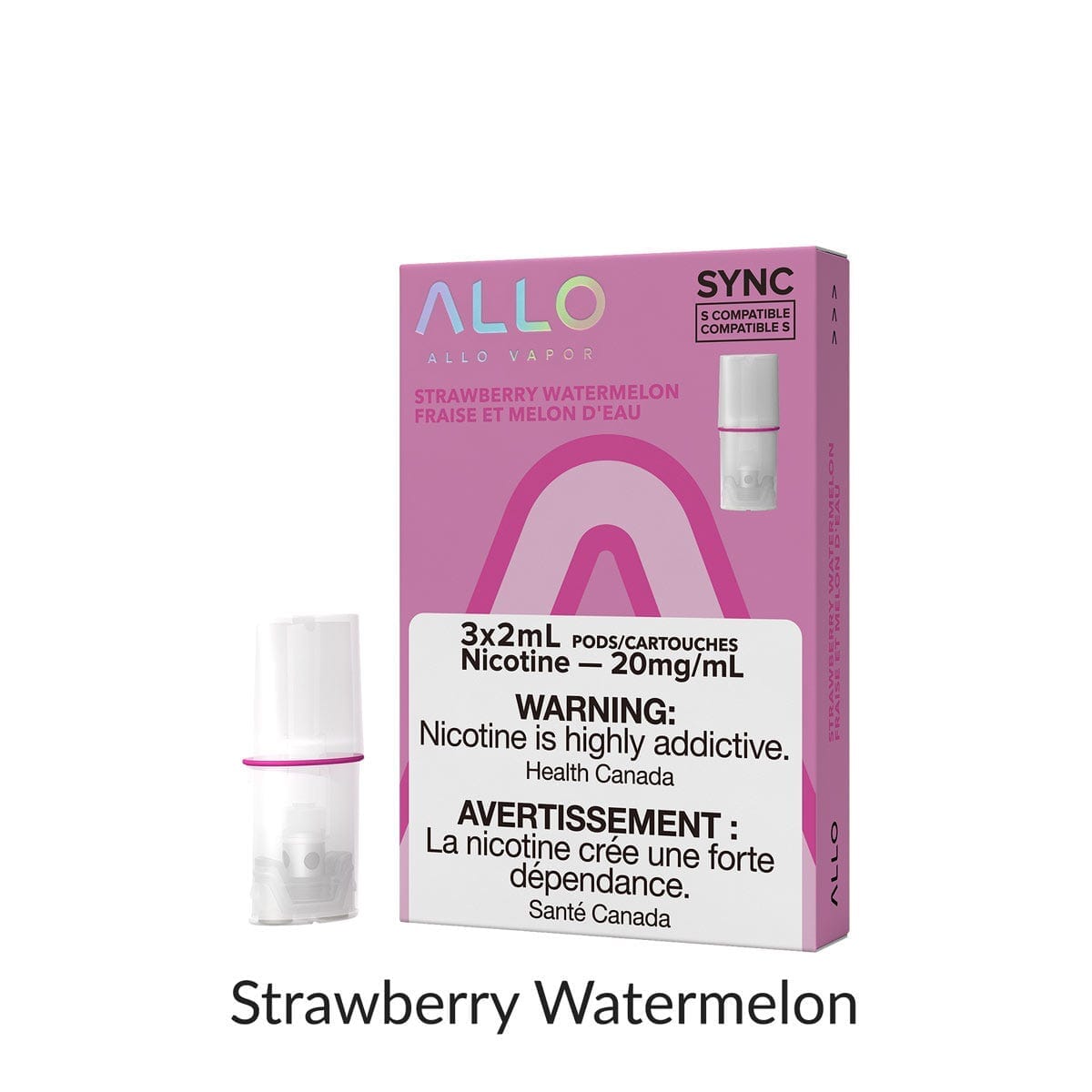 ALLO SYNC PODS PRE-FILLED PODS Pacific Smoke E-Liquids Strawberry Watermelon 20MG (EXCISE)