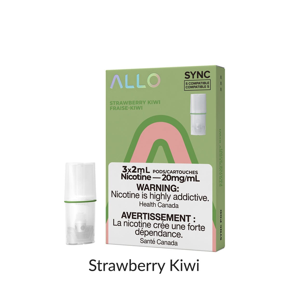 ALLO SYNC PODS PRE-FILLED PODS Pacific Smoke E-Liquids Strawberry Kiwi 20MG (EXCISE)