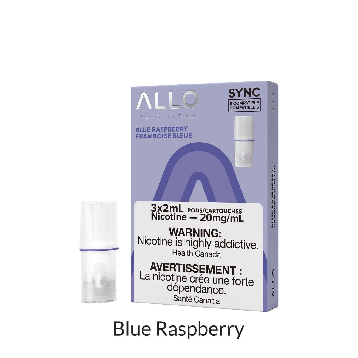 ALLO SYNC PODS PRE-FILLED PODS Pacific Smoke E-Liquids Blue Raspberry 20MG (EXCISE)