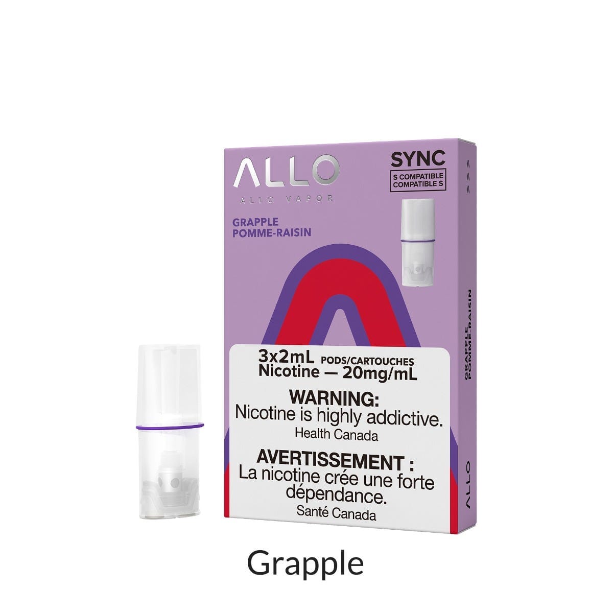 ALLO SYNC PODS PRE-FILLED PODS Pacific Smoke E-Liquids Grapple 20MG (EXCISE)
