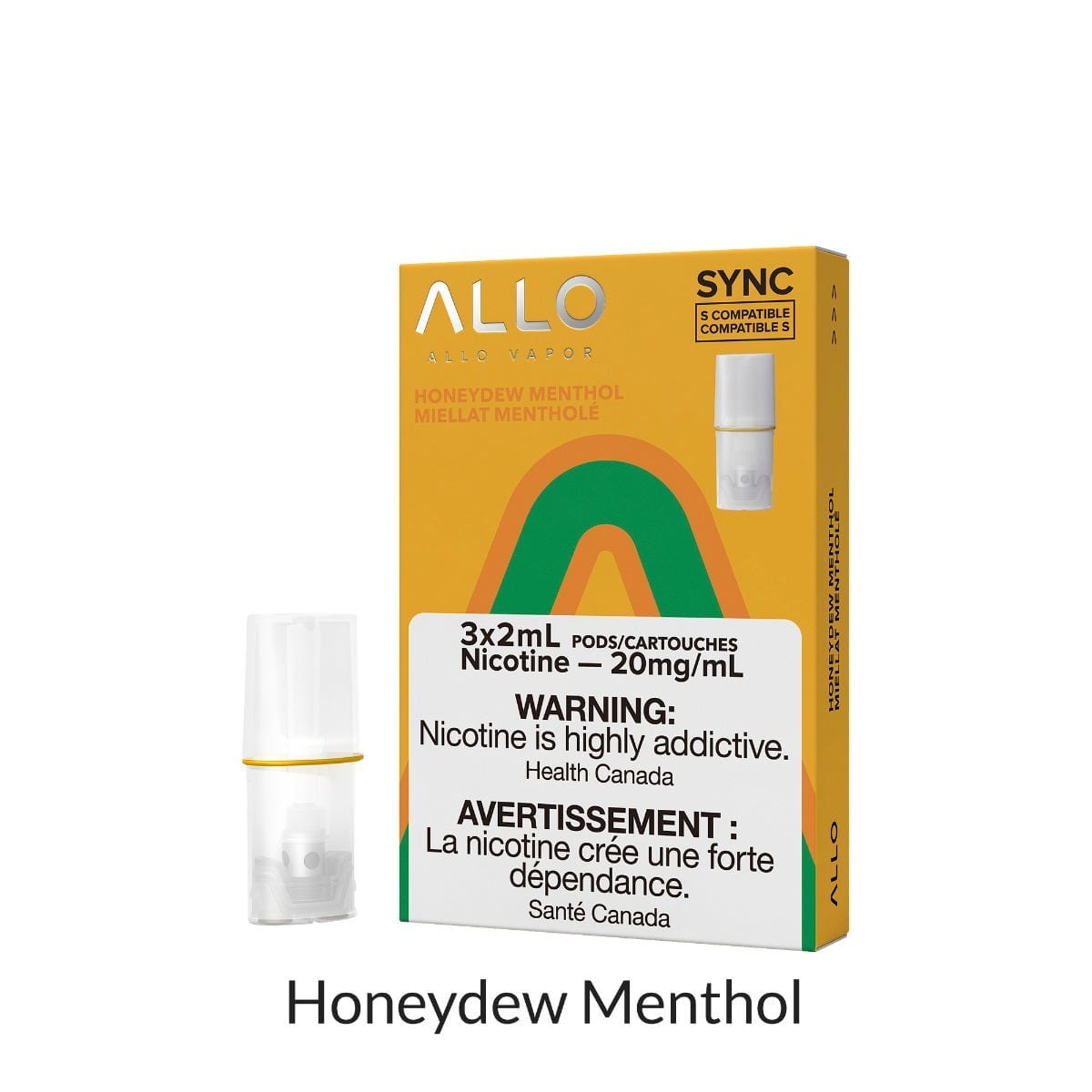 ALLO SYNC PODS PRE-FILLED PODS Pacific Smoke E-Liquids Honeydew Menthol 20MG (EXCISE)