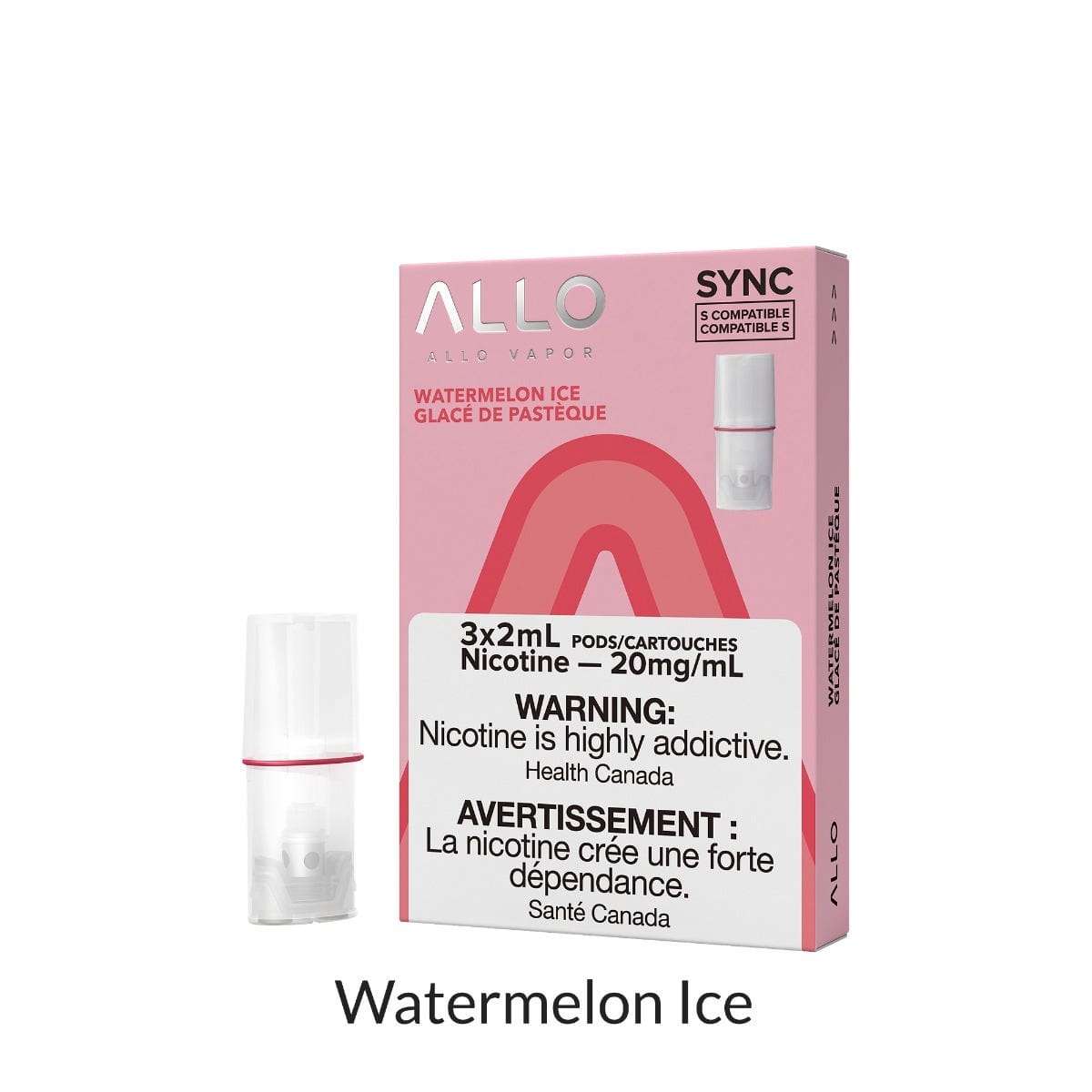 ALLO SYNC PODS PRE-FILLED PODS Pacific Smoke E-Liquids Watermelon Ice 20MG (EXCISE)
