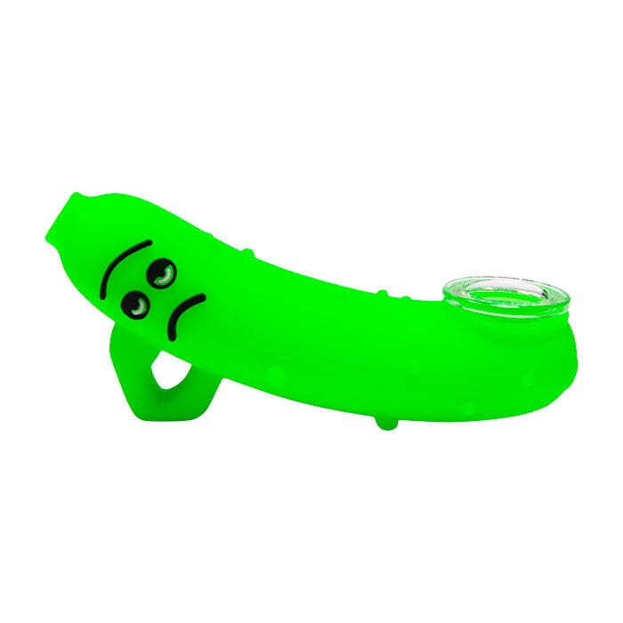 SMOKING PIPES Herbal SMOKE TOKES Banana Silicone Green Hand Pipe 4 Inches