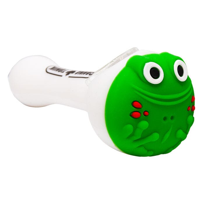 SMOKING PIPES Herbal SMOKE TOKES Cannatonik Frog Silicone White Hand Pipe 4.5 Inches