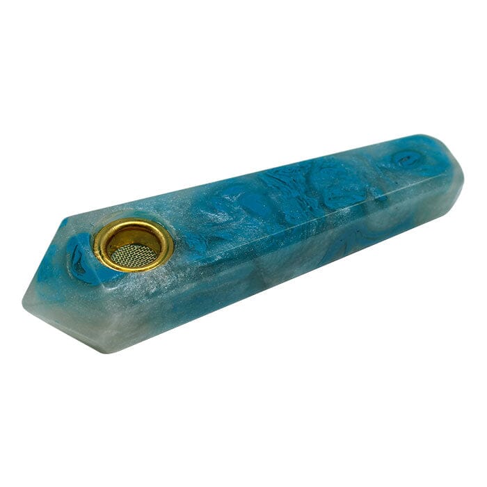 SMOKING PIPES Herbal SMOKE TOKES Sky Blue Marble Effect Smoking Stone Pipe 3 Inches