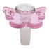 BONG BOWL Herbal SMOKE TOKES Pink Glass Butterfly Bowl 14mm