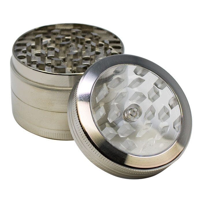 HERBAL GRINDERS Herbal SMOKE TOKES Transparent Aluminium 4 Stage Herb Grinder