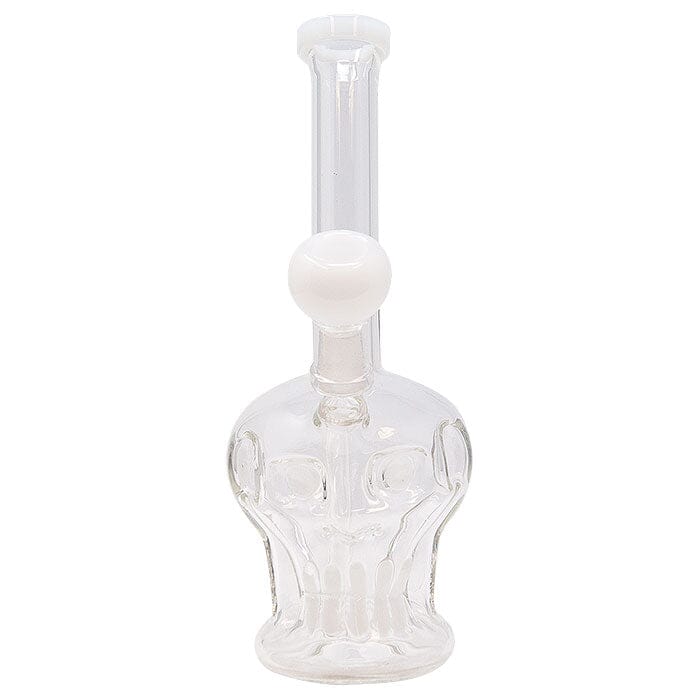 WHITE SKULL FACE GLASS BONG Herbal SMOKE TOKES 