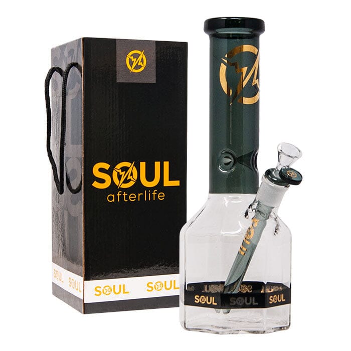 SOUL GLASS BONG Herbal SMOKE TOKES Gray Afterlife 12 Inches Octagon Bong 
