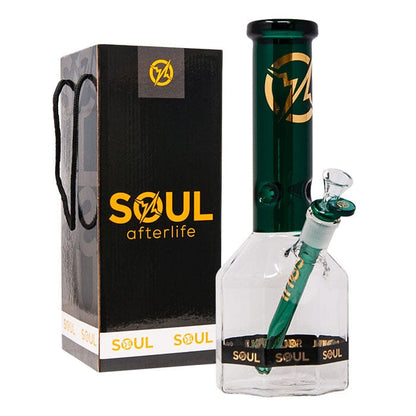 SOUL GLASS BONG Herbal SMOKE TOKES Green Afterlife 12 Inches Octagon Bong 