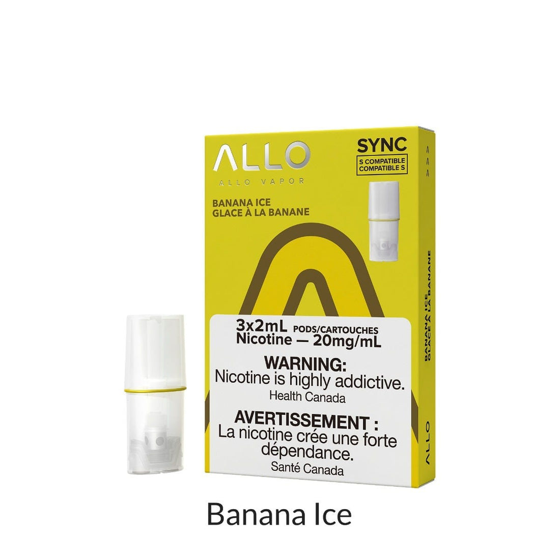 ALLO SYNC PODS PRE-FILLED PODS Pacific Smoke E-Liquids Banana Ice 20MG (EXCISE)