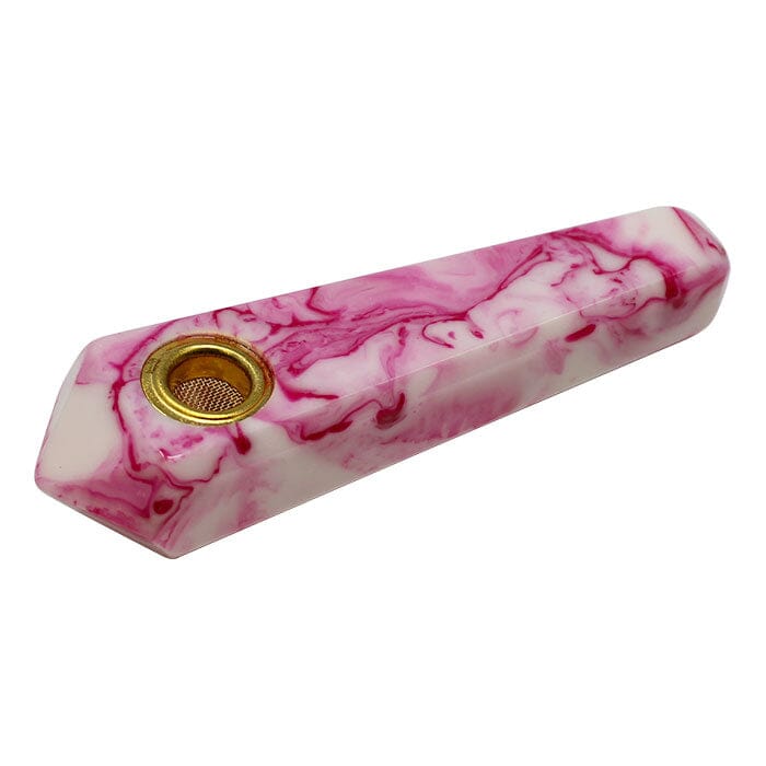 SMOKING PIPES Herbal SMOKE TOKES Pink Marble Effect Smoking Stone Pipe 3 Inches 